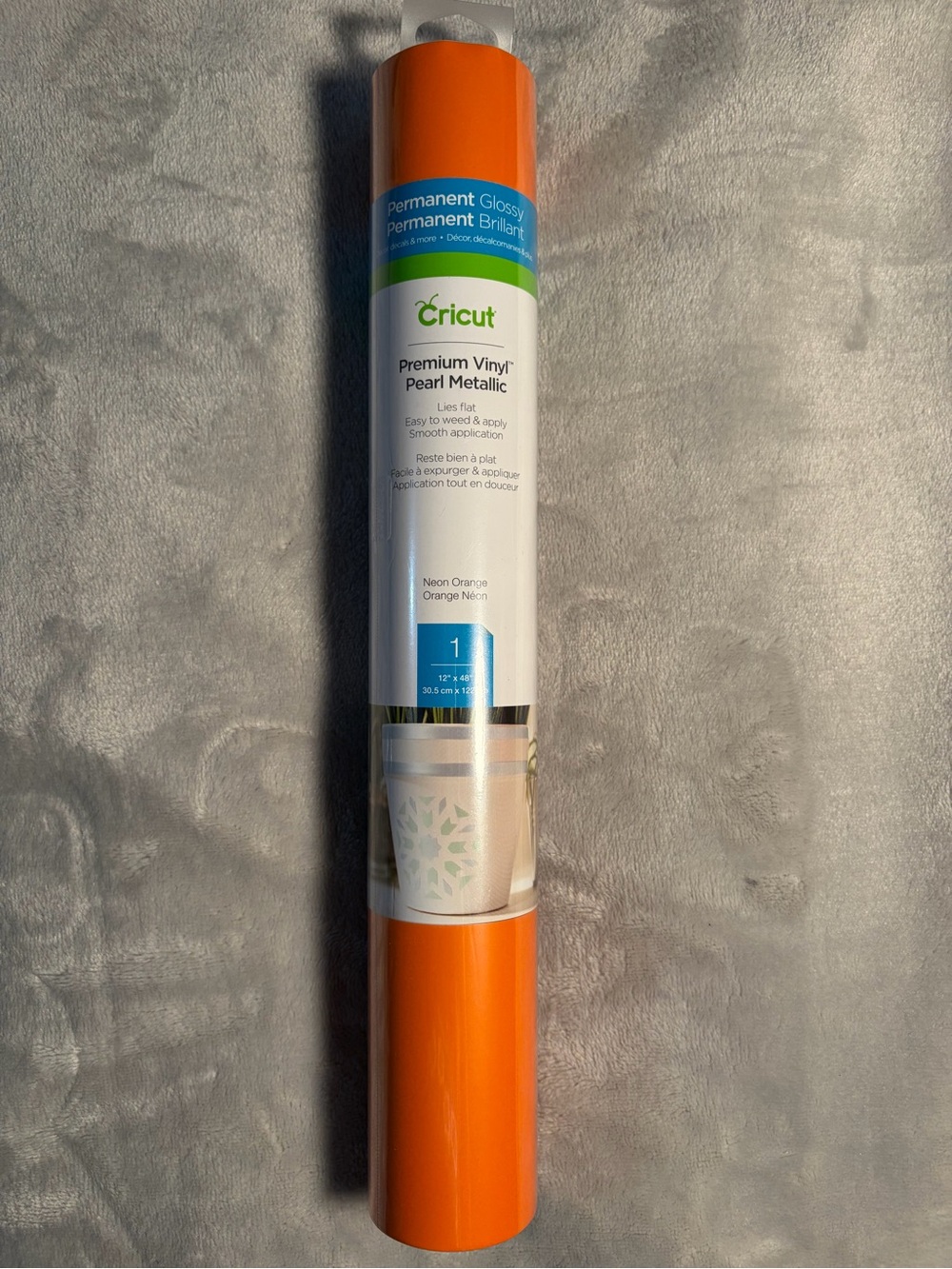 Cricut Premium Vinyl Pearl Metallic - Bright Orange Roll